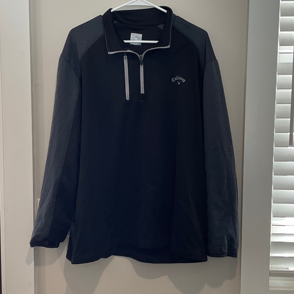 Callaway Black and Gray Quarter-Zip Pullover